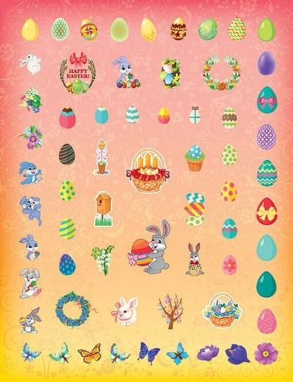 250 stickers. Easter stickers. Easter cake / 250 наліпок. Великодні наліпки. Паска 978-966-284-481-8-6