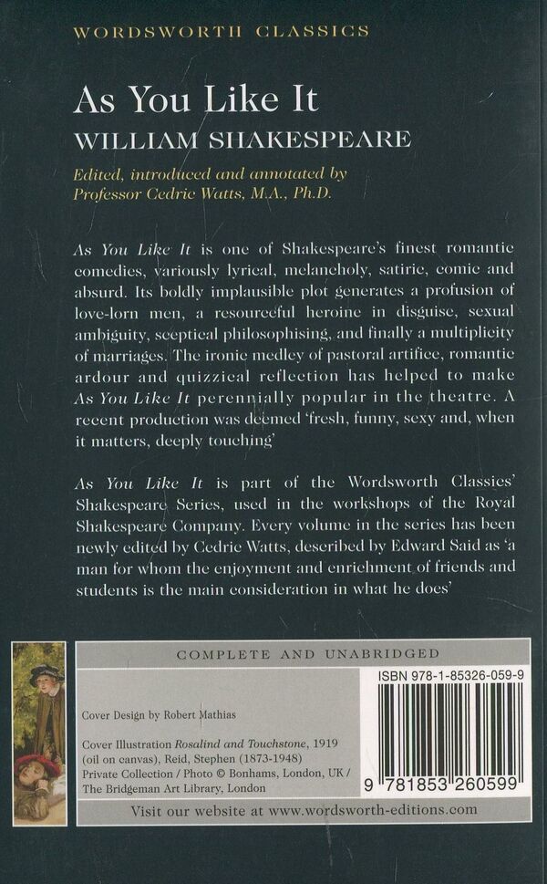 As You Like It / As You Like It Уильям Шекспир 978-1-85326-059-9-2