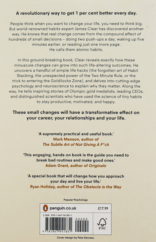 Atomic Habits. An Easy and Proven Way to Build Good Habits and Break Bad Ones / Atomic Habits. An Easy and Proven Way to Build Good Habits and Break Bad Ones Джеймс Клир 9781847941831-2