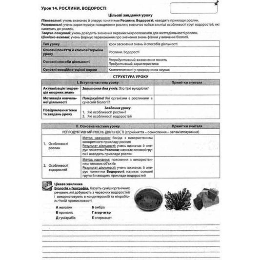 Biology and ecology. Grade 10. A book for a teacher. Lesson notes / Біологія і екологія. 10 клас. Книга для вчителя. Конспекти уроків Валерий Соболь 978-617-539-282-9-2