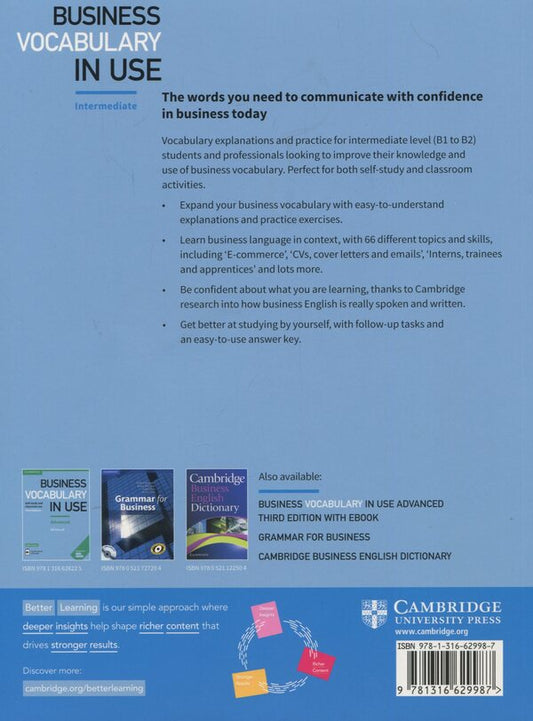 Business Vocabulary In Use: Intermediate Book With Answers Self-Study And Classroom Use Bill Maskull / Билл Маскулл 9781316629987-2