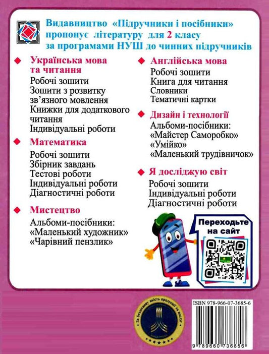 Calendar planning (according to the program of R. Shiyan). 2nd grade 2022-2023 born / Календарне планування (за програмою Р. Шияна). 2 клас 2022-2023 н.р. Ирина Жаркова 978-966-07-3685-6-2