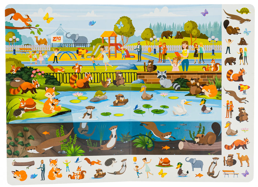 Cardboard book.Big Wimmelbuch.Zoo / Книга-картонка. Великий віммельбух. Зоопарк 978-966-987-998-1-6