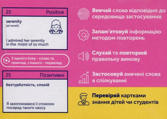 Cards of English words. Emotions and Characters / Картки англійських слів. Emotions and Characters 9786177702800-2