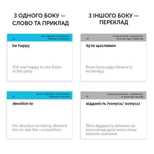 Cards of English words Gerund and Infinitive. Volume 2 / Картки англійських слів Gerund and Infinitive. Volume 2 978-617-7702-69-5-4