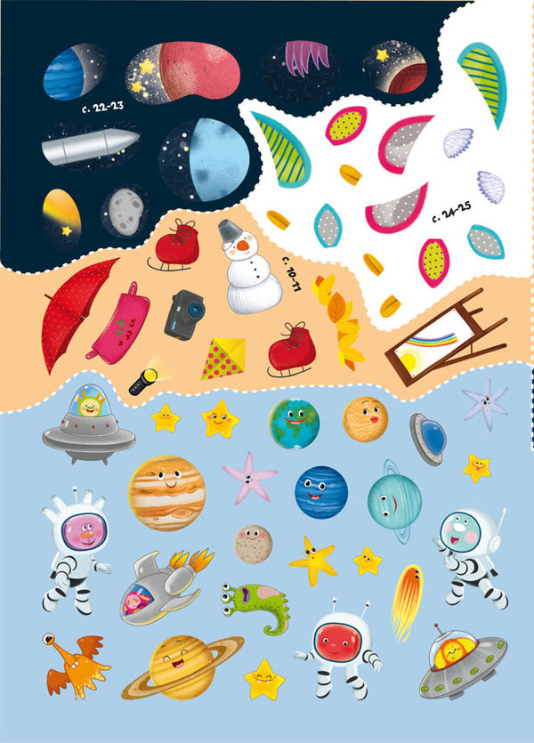 Chomochki school.Space.135 developmental stickers / Школа чомучки. Космос. 135 розвивальних наліпок 978-966-987-784-0-6