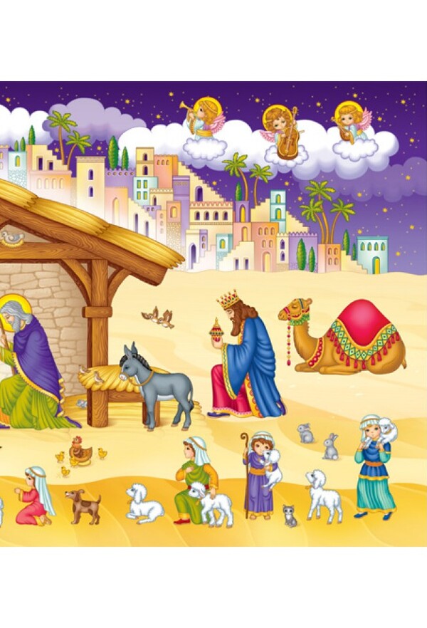 Christmas shop with stickers + coloring pages / Різдвяна шопка з наліпками + розмальовки 978-966-938-656-4-5