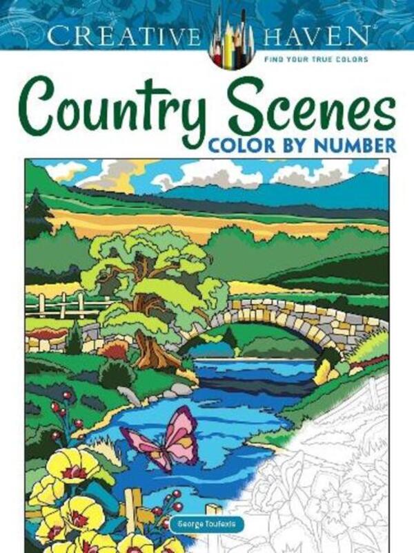 Creative Haven Country Scenes Color By Number George Tuskoshis / Джордж Туфексис 9780486822808-1