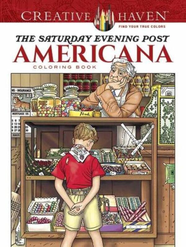 Creative Haven The Saturday Evening Post America Coloring Book Marty Noble / Марти Нобл 9780486814346-1