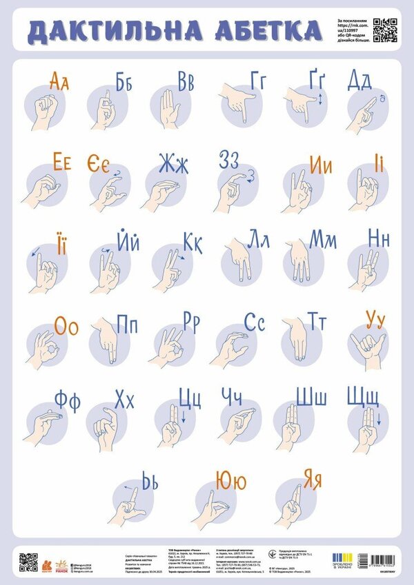 Dactile Alphabet / Дактильна абетка / Author not specified 9789667615543-1