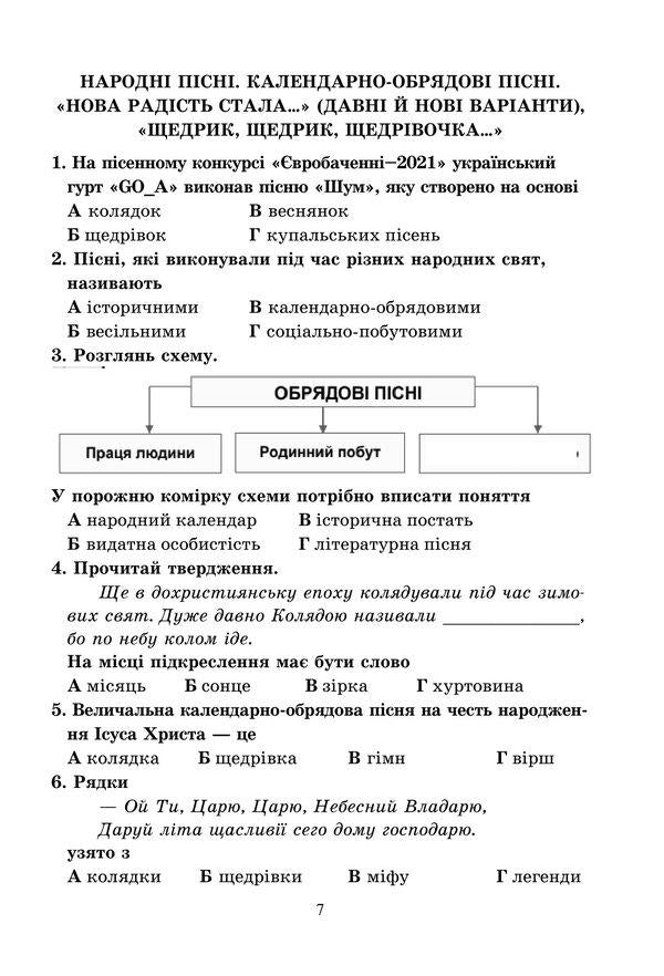 Diagnostic works on Ukrainian literature. Tasks for formative and ongoing assessment. 6th grade / Діагностувальні роботи з української літератури. Завдання для формувального та поточного оцінювання. 6 клас Олеся Калинич 978-966-308-904-1-6
