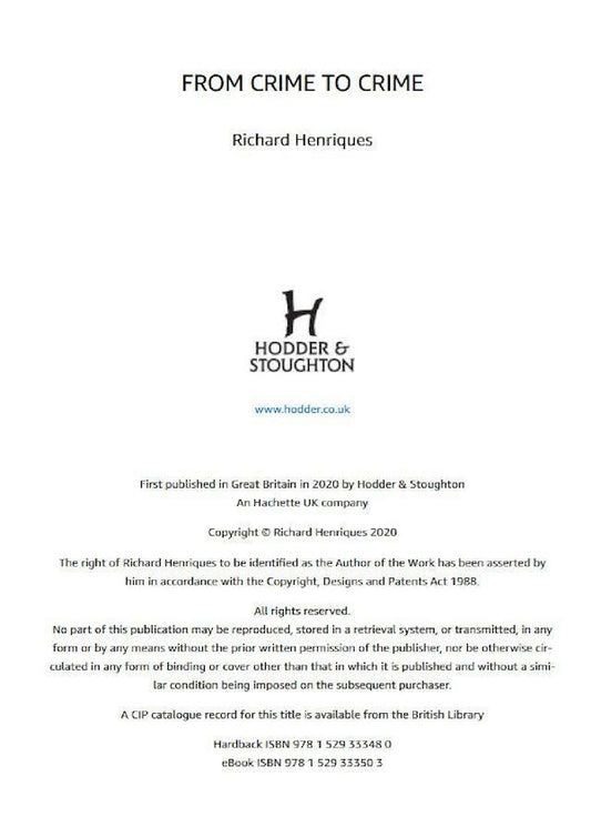 From Crime to Crime / From Crime to Crime Ричард Энрикес 9781529333480-2