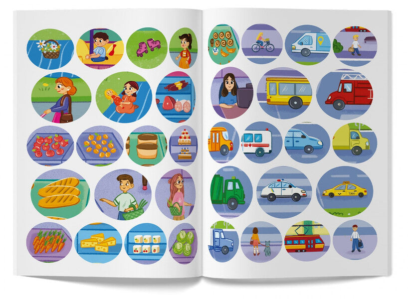 Interactive stickers.In town / Інтерактивні наліпки. У місті 978-617-547-383-2-5