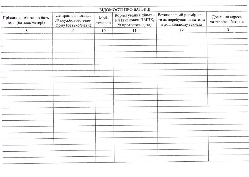 Journal of arrival (discharge) of preschool children / Журнал прибуття (вибуття) дітей дошкільного закладу -4
