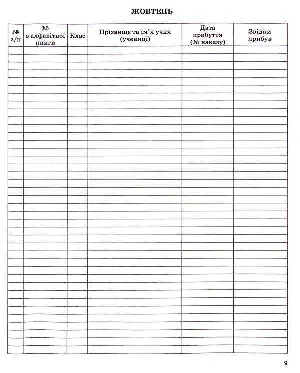Logbook of students' movements / Журнал обліку руху учнів -6