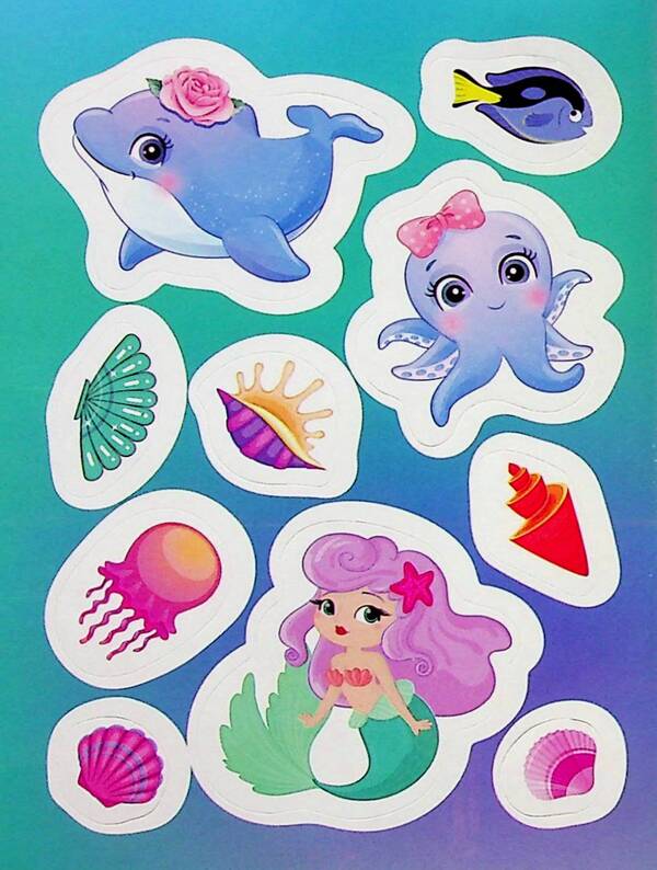Magic coloring pages. + Bright stickers. Mermaids / Магічні розмальовки. + Яскраві наліпки. Русалки 482-307-614-878-2-6