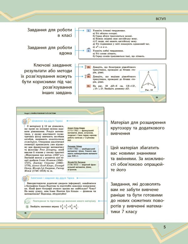 Mathematics. 7Th Grade. Textbook Of The Integrated Course In 2 Parts. Part 1 / Математика. 7 клас. Підручник інтегрованого курсу у 2-х частинах. Частина 1 Alexander Shkolny, Yevgeny Nelyn, Andrey Mylyanyk, Yulia Prostakova / Олександр Школьний, Євген Нелін, Андрій Міланик, Юлія Простакова 9786170989284-6