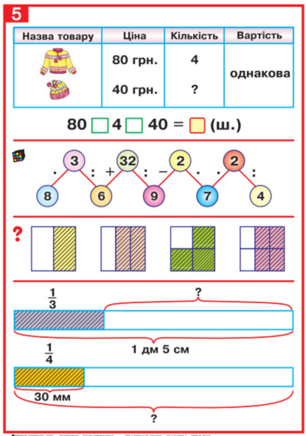 Mathematics in tables. 4th grade / Математика в таблицях. 4 клас Наталия Шост, Надежда Бакан 2005000005954-5