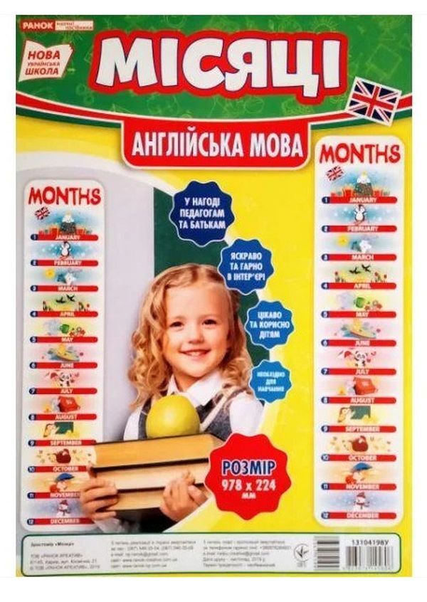 Months. English language. Recruitment for class interior design / Місяці. Англійська мова. Набір для оформлення інтер’єру класу 4823076145606-1