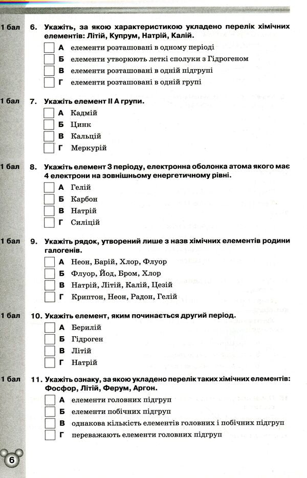 Notebook for control and practical works in chemistry. 8th grade / Зошит для контрольних та практичних робіт із хімії. 8 клас Ольга Ярошенко 978-617-7355-55-6-6
