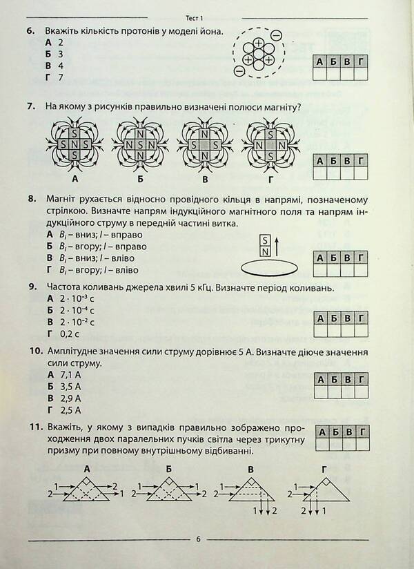 Physics. 10 options in the NMT 2024 format / Василий Гайда, Роман Гандзий, Сергей Семенюк 978-617-7922-09-3-6