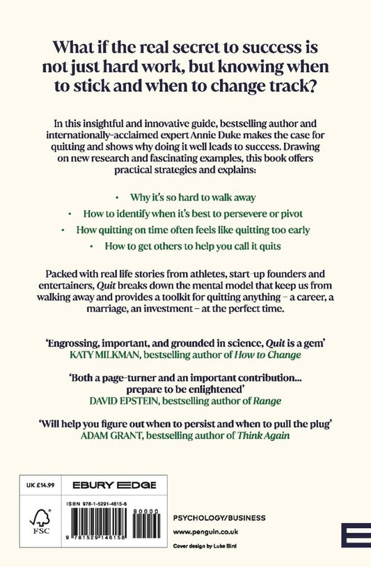 Quit. The Power of Knowing When to Walk Away / Quit. The Power of Knowing When to Walk Away Энни Дьюк 9781529146158-2