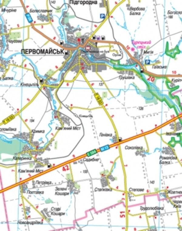 Road map. Mykolaiv region. M-b 1:250,000 / Карта автошляхів. Миколаївська область. М-б 1:250 000 9789669463739-3