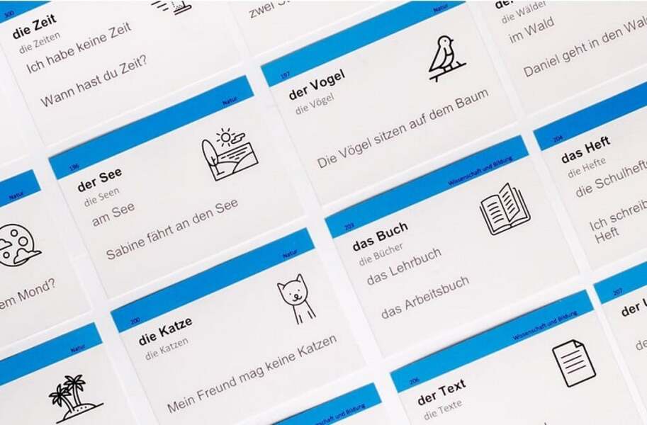 Set of cards to study German words 'German start' 1000 flash cards / Набір карток для вивчення німецьких слів «Німецький старт» 1000 флеш-карток 9873214665430-6