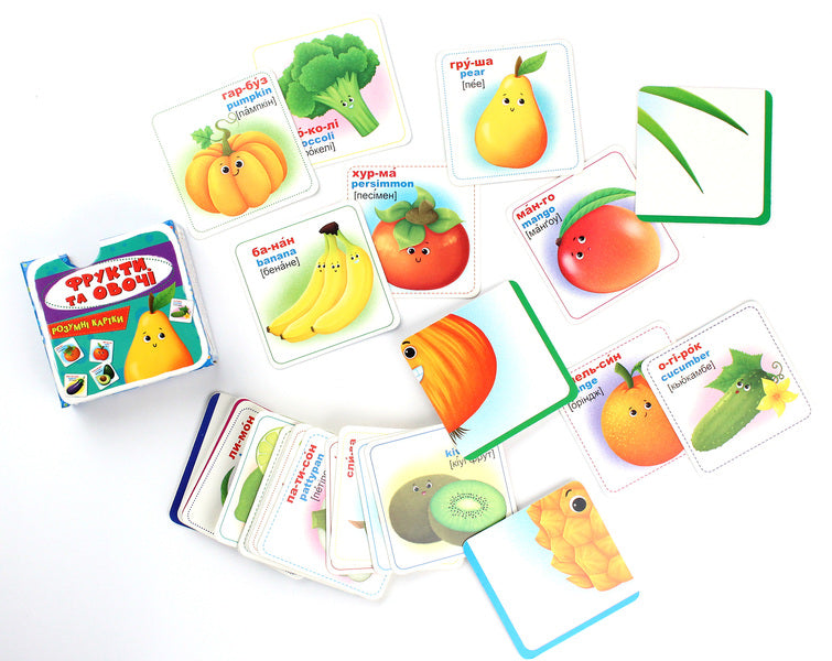 Smart cards.Fruits and vegetables.30 cards / Розумні картки. Фрукти та овочі. 30 карток 978-966-987-546-4-6