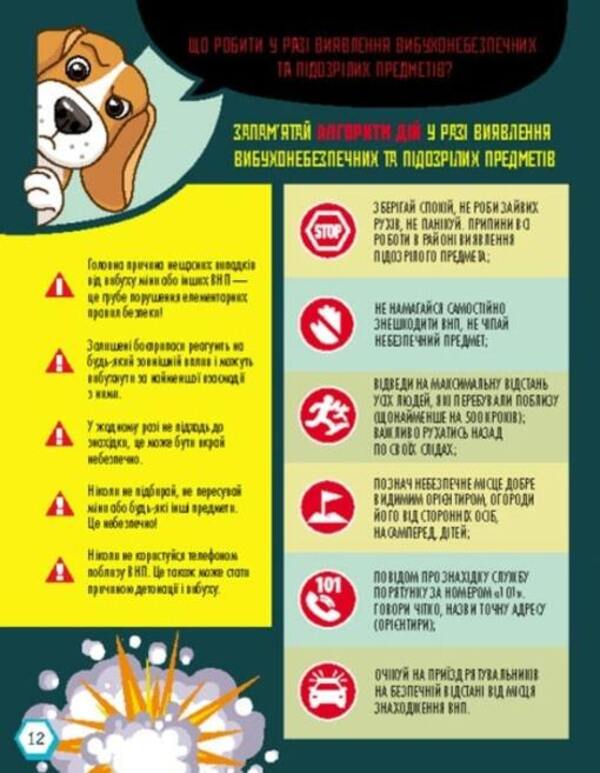 The First Guide to Mine Safety. Mine safety in infographics / Перший посібник з мінної безпеки. Мінна безпека в інфографіці Елена Ольховская, Ю. В. Еременко 978-617-09-8141-7-6