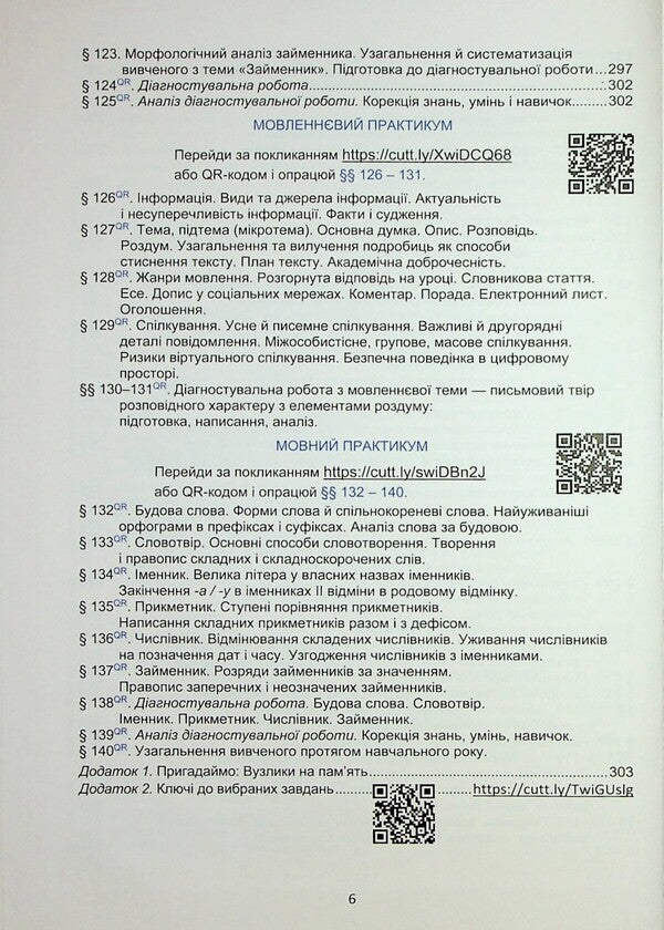 Ukrainian Language. 6Th Grade Textbook / Українська мова. 6 клас. Підручник Elena Semenog, Olesya Kalynych, Tatyana Dyatlenko, Mikhail Bylyasnik / Олена Семеног, Олеся Калініч, Тетяна Дятленко, Михайло Білясник 9789663088815-6