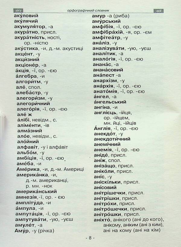Ukrainian language. A schoolboy's dictionary. Spelling, synonyms, homonyms, antonyms, phraseology / Українська мова. Словник школяра. Орфографічний, синонімів, омонімів, антонімів, фразеологічний 978-611-539-030-4-6