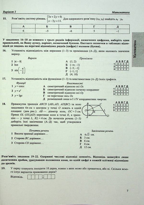 Ukrainian language. Math. History of Ukraine. Test tasks in NTM format / Українська мова. Математика. Історія України. Тестові завдання у форматі НТМ Татьяна Земерова, Олеся Мартынюк, Елена Билецкая 978-966-07-4240-6-6