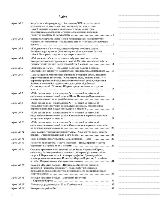 Ukrainian literature. Grade 10. First semester / Українська література. 10 клас. І семестр О. Слюнина 9786170034465-2