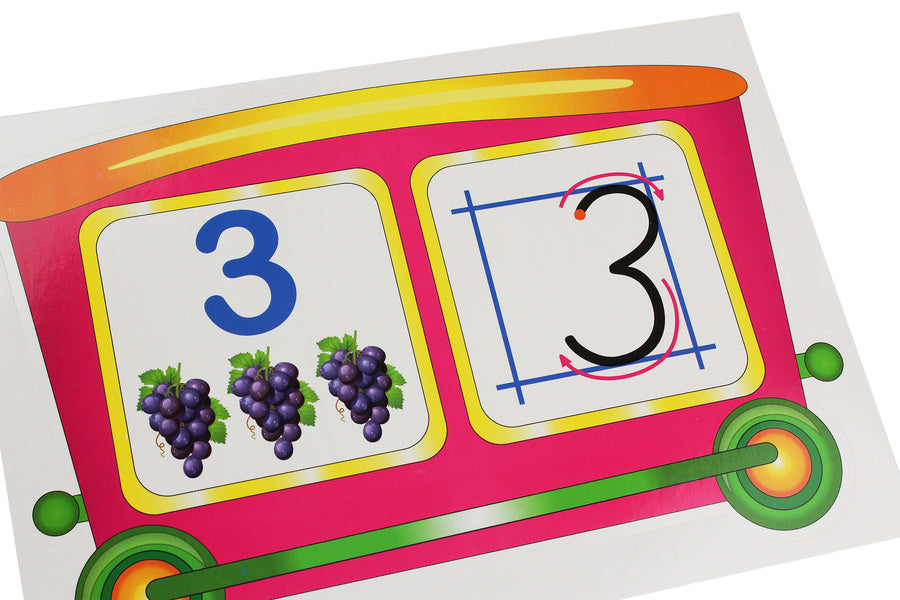 We study numbers. Train + 9 cars. A set for interior decoration / Вивчаємо цифри. Потяг + 9 вагонів. Набір для оформлення інтер'єру 4823076141912-5
