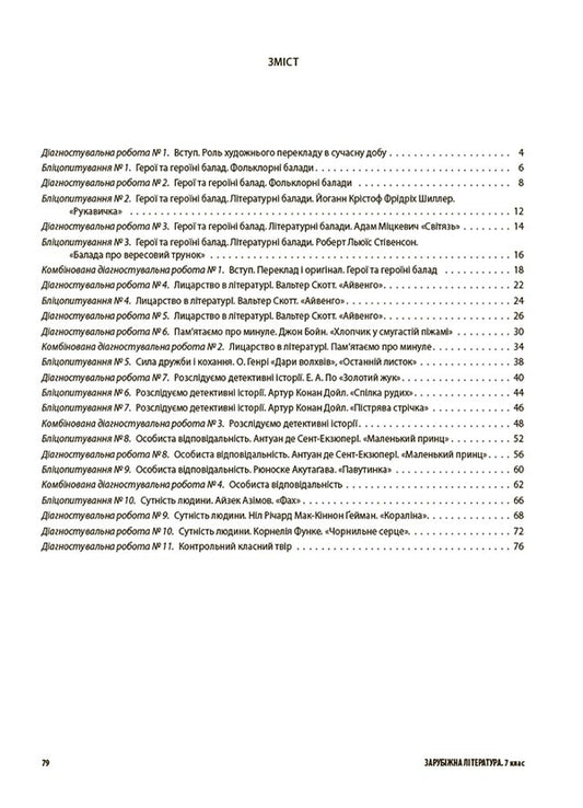 World Literature. 7th grade. All diagnostic works / Зарубіжна література. 7 клас. Усі діагностувальні роботи Мария Коновалова, Галина Фефилова 9786170042477-2