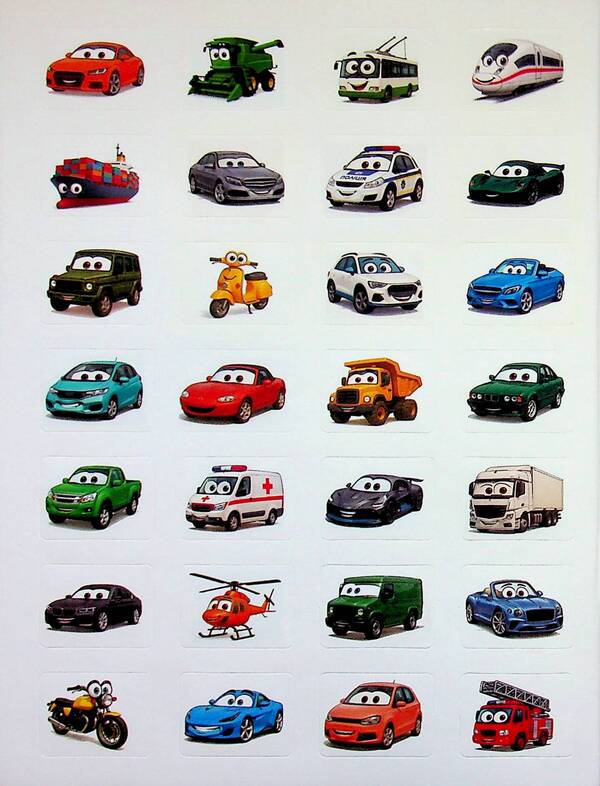 100% stickers. Cartoon cars / 100% наліпок. Мультяшні тачки  9786178090753-3