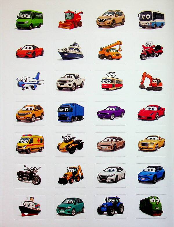 100% stickers. Cartoon cars / 100% наліпок. Мультяшні тачки  9786178090753-5