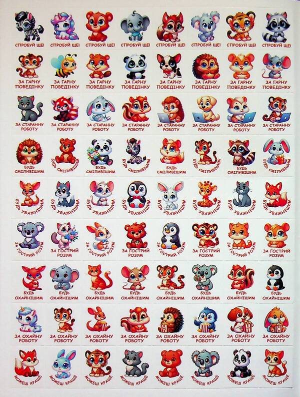 100% stickers. Rating stickers. Motivators. Vishneva / 100% наліпок. Наліпки-оцінки. Мотиватори. Вишнева  9786178090739-5