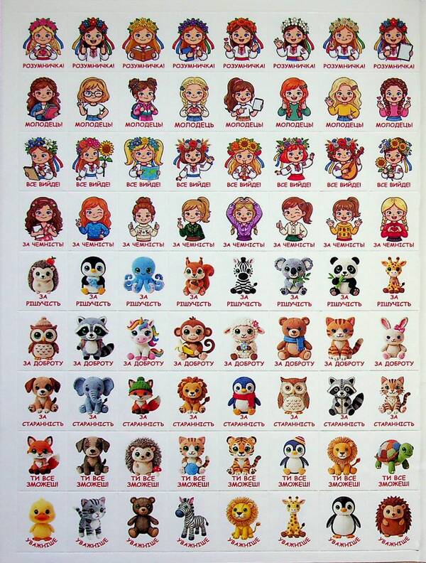 100% stickers. Rating stickers. Motivators. Woven / 100% наліпок. Наліпки-оцінки. Мотиватори. Плетена  978-617-809-080-7-4
