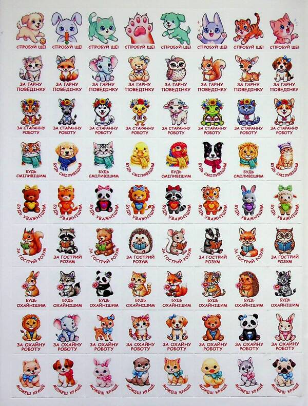 100% stickers. Rating stickers. Motivators. Woven / 100% наліпок. Наліпки-оцінки. Мотиватори. Плетена  978-617-809-080-7-5