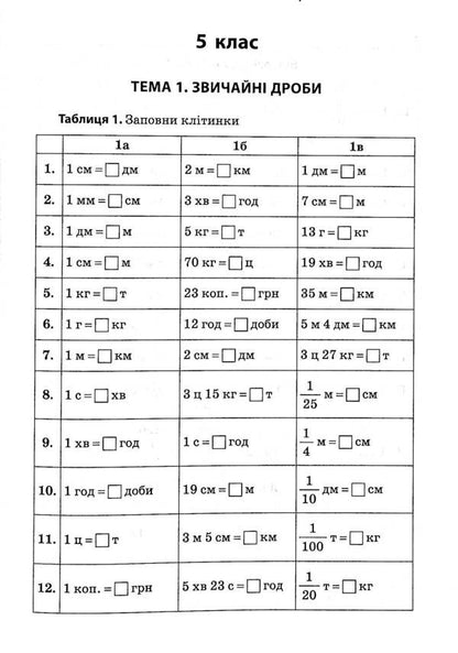 3000 Exercises And Tasks. Mathematics. Grade 5-6. Fractions / 3000 вправ та завдань. Математика. 5-6 клас. Дроби Irina Galkina / Ірина Галкіна 9789669153531-4