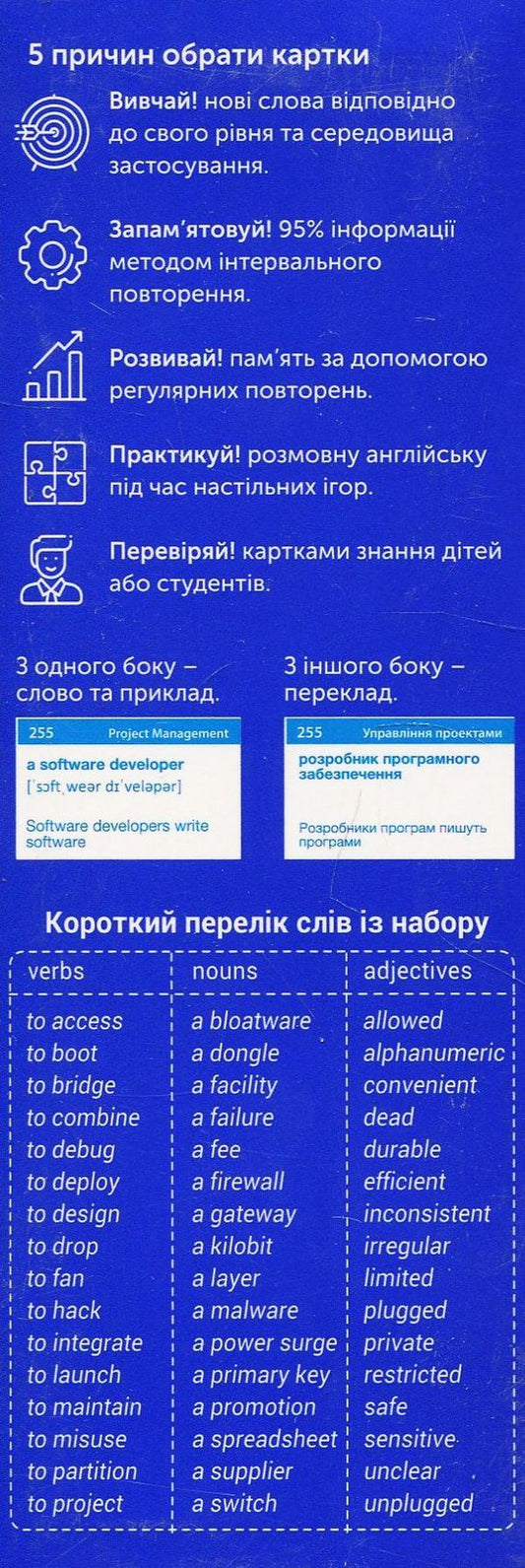 500 Cards For Learning English. IT English / 500 карток для вивчення англійської мови. IT English / Author not specified 9789669773876-2