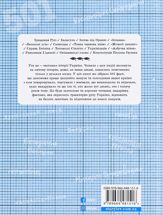 501 facts you need to know from... the history of Ukraine / 501 факт, який треба знати з... історії України  978-966-448-151-6-2