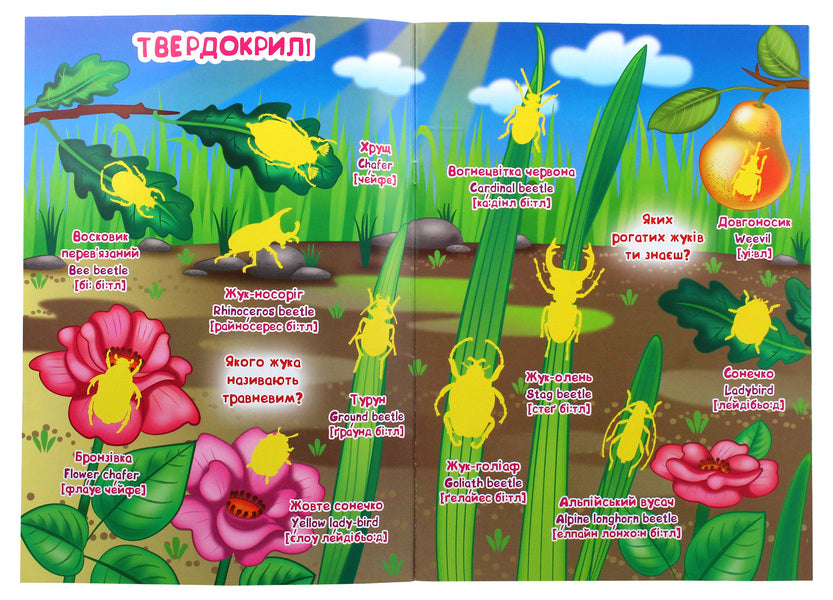 A big book. Development stickers. Smart tasks. Insects and arachnids / Велика книжка. Розвивальні наліпки. Розумні завдання. Комахи та павукоподібні Любовь Корнева 978-966-987-055-1-3