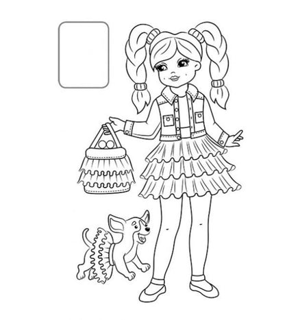 A collection of coloring pages. Little girl Sample sticker / Збірка розмальовок. Дівчатка. Наліпка-зразок  9789664666548-2