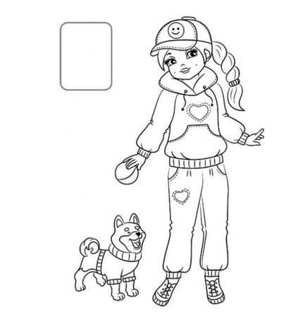 A collection of coloring pages. Little girl Sample sticker / Збірка розмальовок. Дівчатка. Наліпка-зразок  9789664666548-6