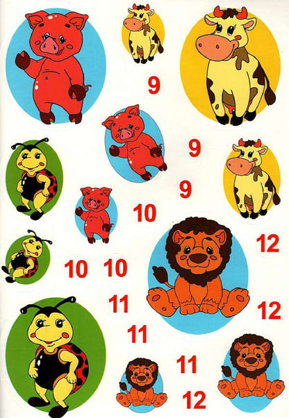 A favorite animal for every baby. A set of self-adhesive drawings for preschool educational institutions. 16 sets / Улюблене звірятко для кожного малятка. Набір малюнків-самоклейок для дошкільних навчальних закладів. 16 комплектів  2255555502112-3