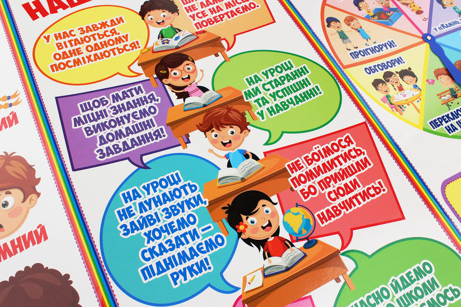 A set for decorating the classroom. 'Morning mood' stand. Rules of our class. Circle of choice' / Набір для оформлення класу. Стенд «Ранковий настрій. Правила нашого класу. Коло вибору»  -4