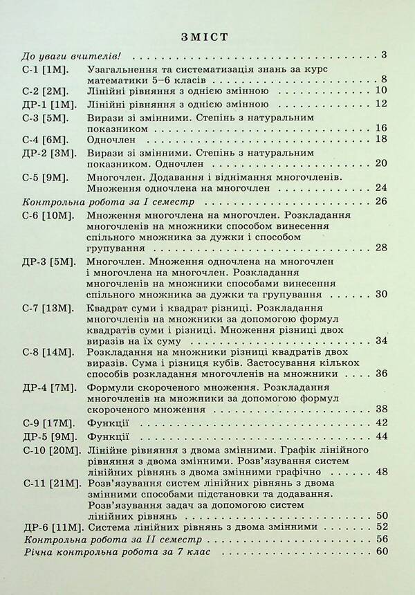 Algebra. 7th grade. Independent and diagnostic work / Алгебра. 7 клас. Самостійні та діагностичні роботи Александр Истер 978-617-8363-81-9-3